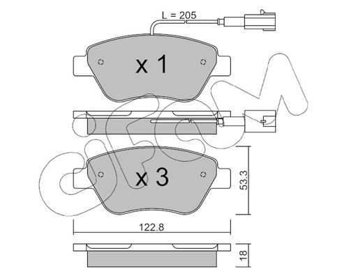 CIFAM 822-321-0 Brake Pad Set, disc brake