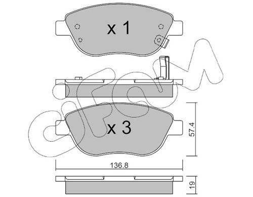 CIFAM 822-322-2 Brake Pad Set, disc brake