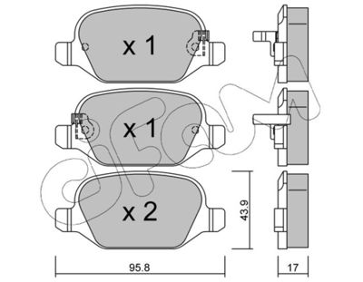 Brake Pad Set, disc brake CIFAM 822-324-4