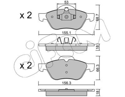 Brake Pad Set, disc brake CIFAM 822-335-0