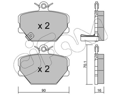 Brake Pad Set, disc brake CIFAM 822-341-0
