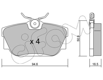 Brake Pad Set, disc brake CIFAM 822-346-0