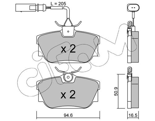 CIFAM 822-346-2 Brake Pad Set, disc brake