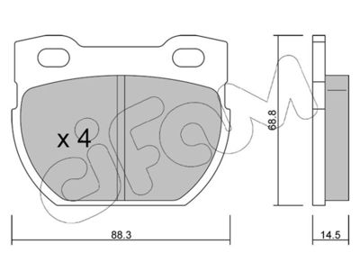 Brake Pad Set, disc brake CIFAM 822-354-0