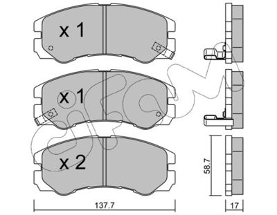 Brake Pad Set, disc brake CIFAM 822-357-0
