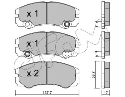 Brake Pad Set, disc brake CIFAM 822-357-1