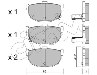 Brake Pad Set, disc brake CIFAM 822-362-0