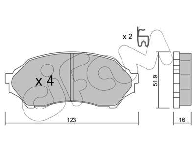 Brake Pad Set, disc brake CIFAM 822-387-0