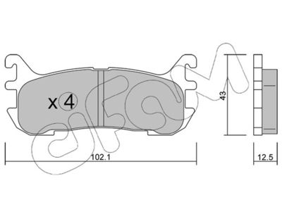 Brake Pad Set, disc brake CIFAM 822-393-0