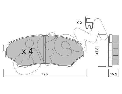 Brake Pad Set, disc brake CIFAM 822-397-0