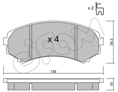 Brake Pad Set, disc brake CIFAM 822-399-0