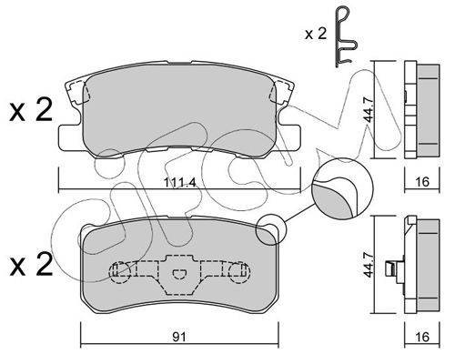 CIFAM 822-400-1 Brake Pad Set, disc brake
