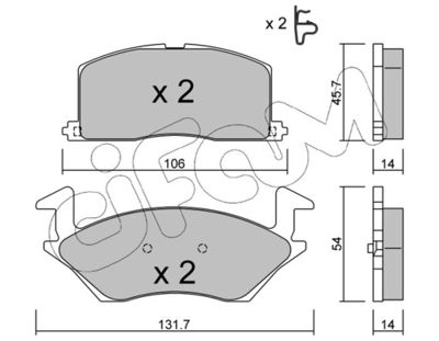 Brake Pad Set, disc brake CIFAM 822-422-0