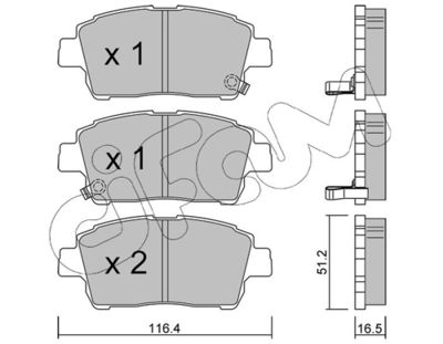 Brake Pad Set, disc brake CIFAM 822-423-0