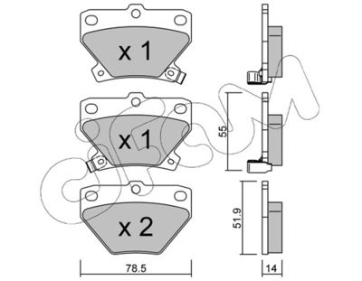 Brake Pad Set, disc brake CIFAM 822-424-0