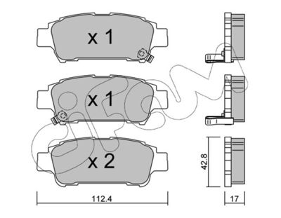 Brake Pad Set, disc brake CIFAM 822-428-0