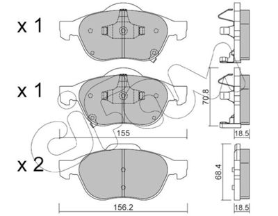 Brake Pad Set, disc brake CIFAM 822-448-0