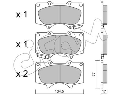 Brake Pad Set, disc brake CIFAM 822-454-0