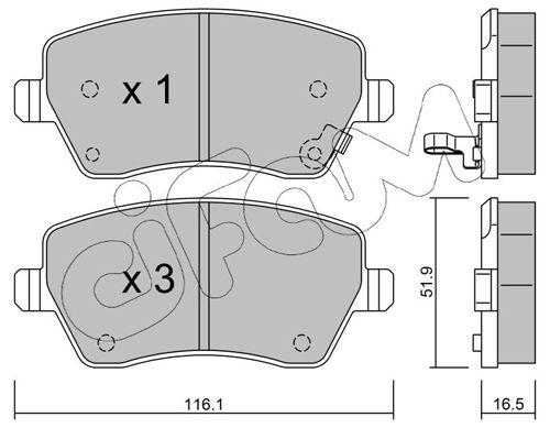 CIFAM 822-485-1 Brake Pad Set, disc brake
