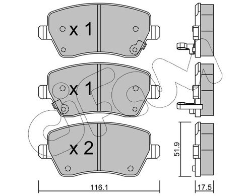 CIFAM 822-485-2 Brake Pad Set, disc brake