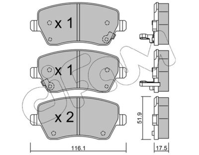 Brake Pad Set, disc brake CIFAM 822-485-2