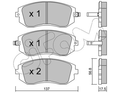 Brake Pad Set, disc brake CIFAM 822-500-0