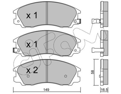 Brake Pad Set, disc brake CIFAM 822-506-0