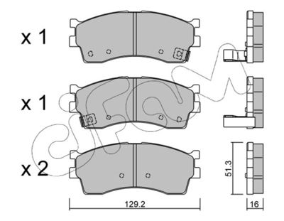 Brake Pad Set, disc brake CIFAM 822-512-0