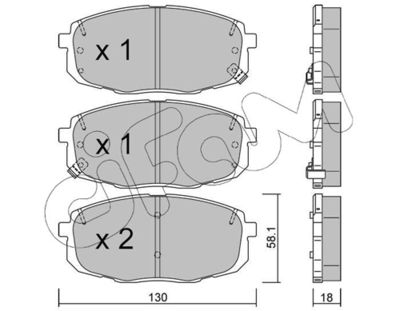 Brake Pad Set, disc brake CIFAM 822-513-1