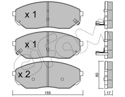 Brake Pad Set, disc brake CIFAM 822-515-0