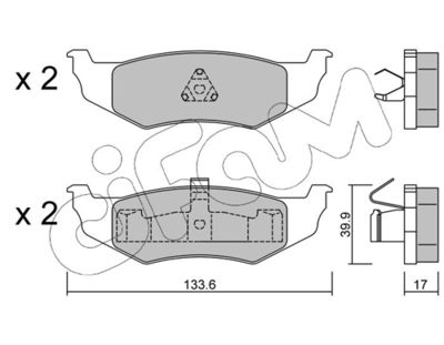 Brake Pad Set, disc brake CIFAM 822-522-0