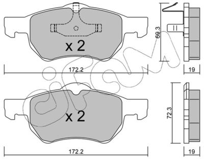 Brake Pad Set, disc brake CIFAM 822-523-0