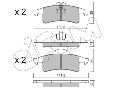 Brake Pad Set, disc brake CIFAM 822-526-0