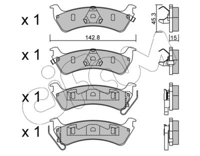 Brake Pad Set, disc brake CIFAM 822-527-0