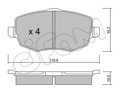 Brake Pad Set, disc brake CIFAM 822-528-0