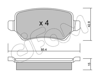 Brake Pad Set, disc brake CIFAM 822-542-1
