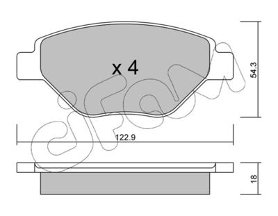 Brake Pad Set, disc brake CIFAM 822-543-0
