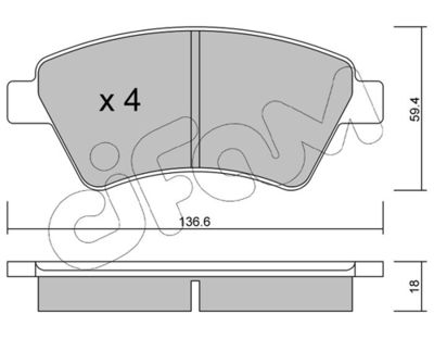 Brake Pad Set, disc brake CIFAM 822-544-0