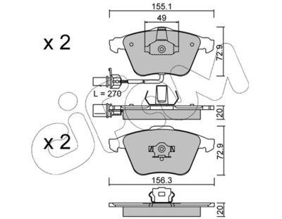 Brake Pad Set, disc brake CIFAM 822-549-1