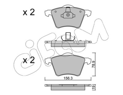 Brake Pad Set, disc brake CIFAM 822-550-2