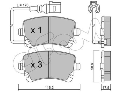 Brake Pad Set, disc brake CIFAM 822-554-0