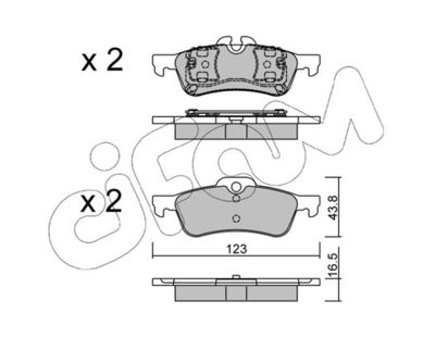 Brake Pad Set, disc brake CIFAM 822-556-0