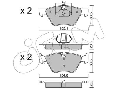 Brake Pad Set, disc brake CIFAM 822-557-0