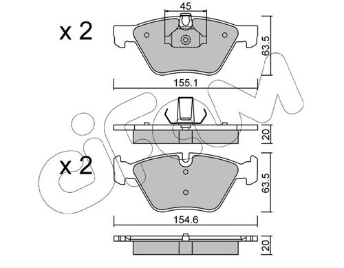 CIFAM 822-557-3 Brake Pad Set, disc brake