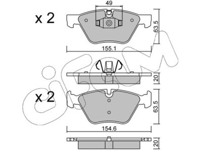 Brake Pad Set, disc brake CIFAM 822-557-5
