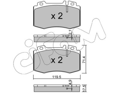 Brake Pad Set, disc brake CIFAM 822-563-5