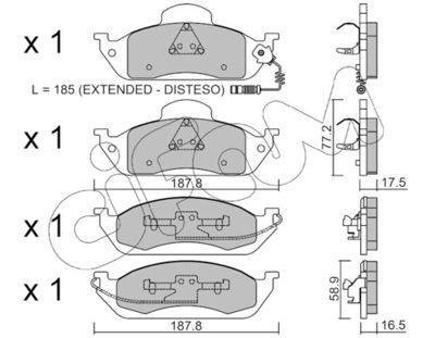 Brake Pad Set, disc brake CIFAM 822-569-0