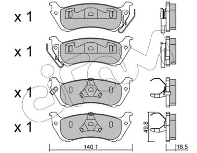 Brake Pad Set, disc brake CIFAM 822-570-0
