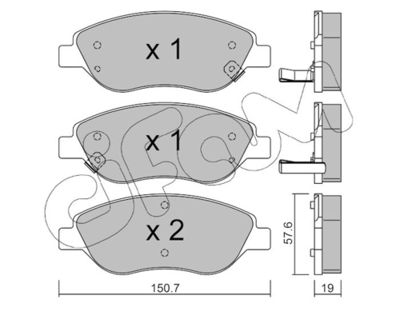 Brake Pad Set, disc brake CIFAM 822-577-2