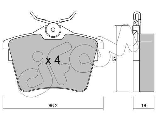 CIFAM 822-602-0 Brake Pad Set, disc brake
